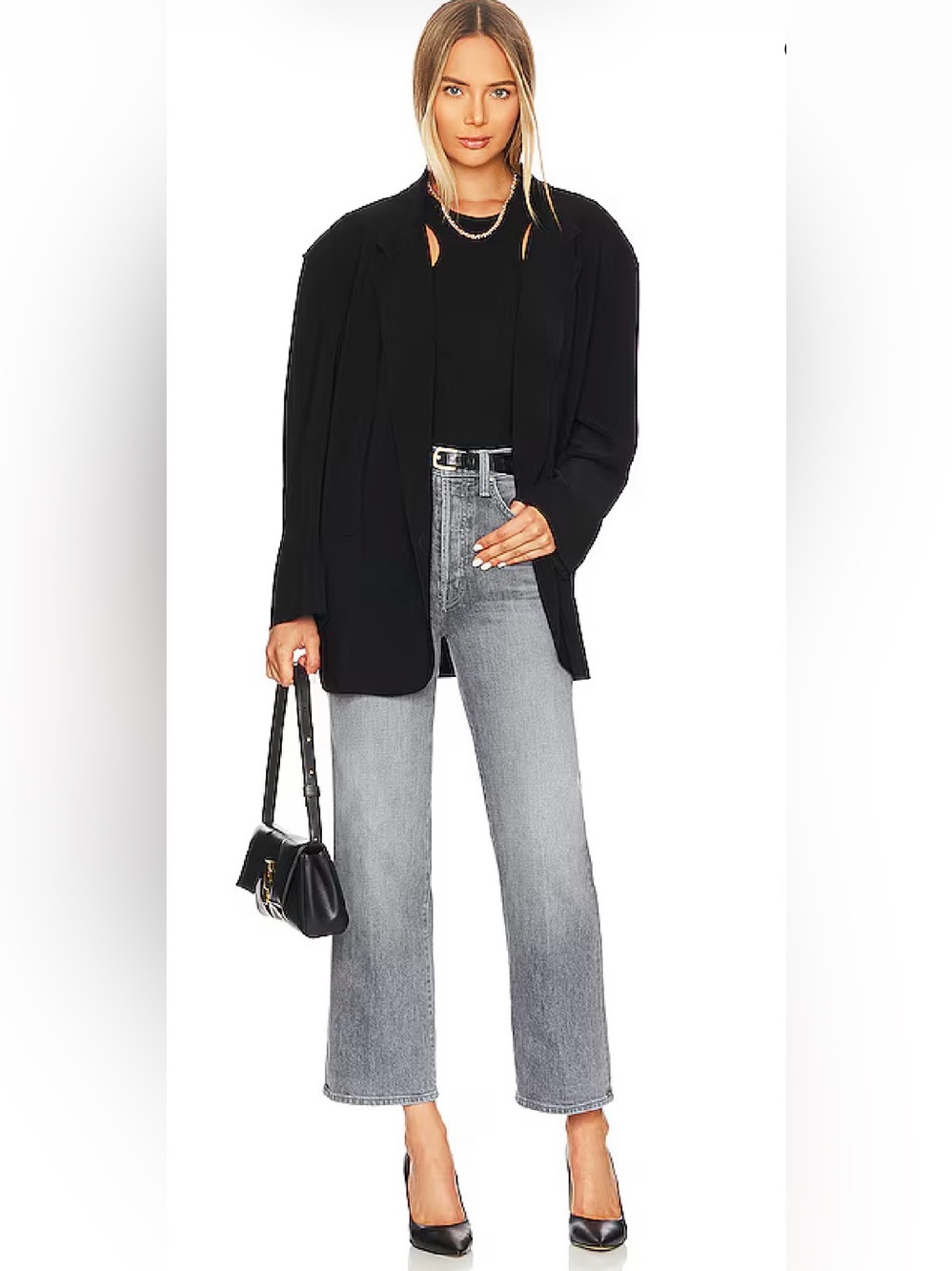 Mother Superior Rambler Straight Jeans - Gray